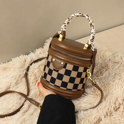 Bag Crossbody Small Bag Niche Design Light Luxury Checkerboard Bucket Hand Bill Shoulder Women's Bag