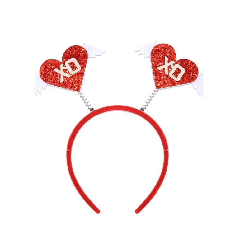 Třpytivá čelenka do vlasů ve tvaru srdce s třpytkami pro dospělé a teenagery, na párty a setkání, pokrývka hlavy, doplněk na Valentýnský festival