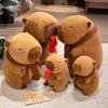 Cute Capybara Plush Toy With Stretchable Lollipop Simulation Animal Baby Doll Sleep Pilloe Room Decor Children Holiday Cozy Gift