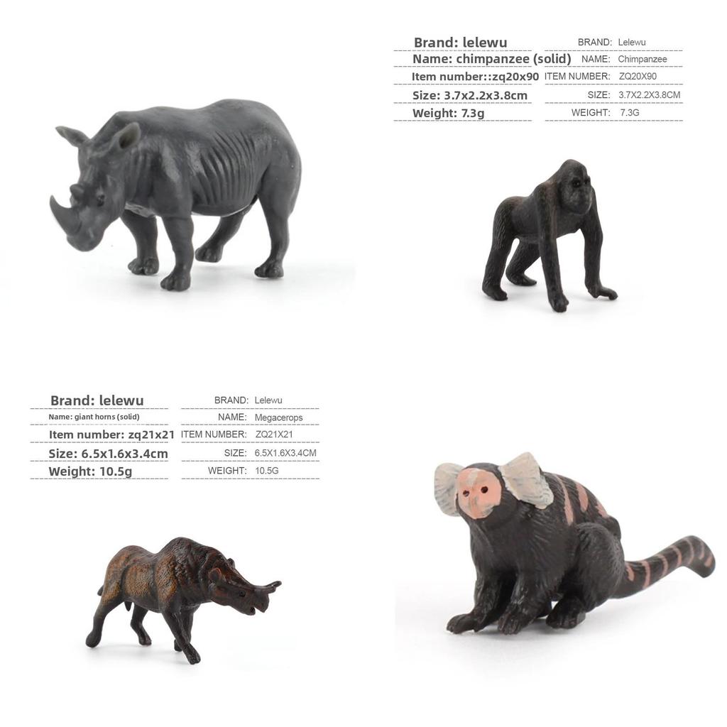 Simulation Tiger Lion Giraffe Elephant Hippopotamus Wild Animal Model Ornament For Educational Display And Collectors