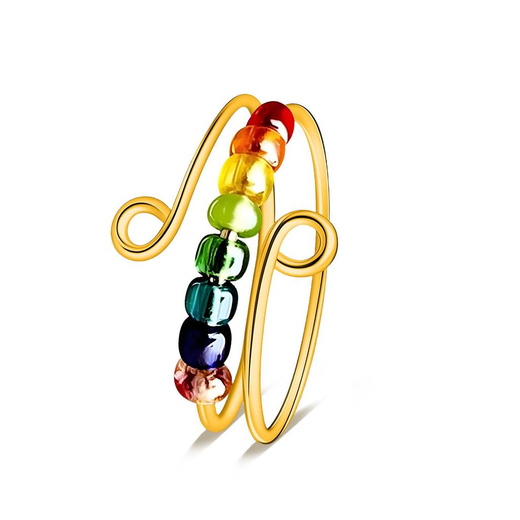 Women's Stainless Steel Diamond-Inlaid Decompression Ring Set - Versatile & Stylish Multiple Styles