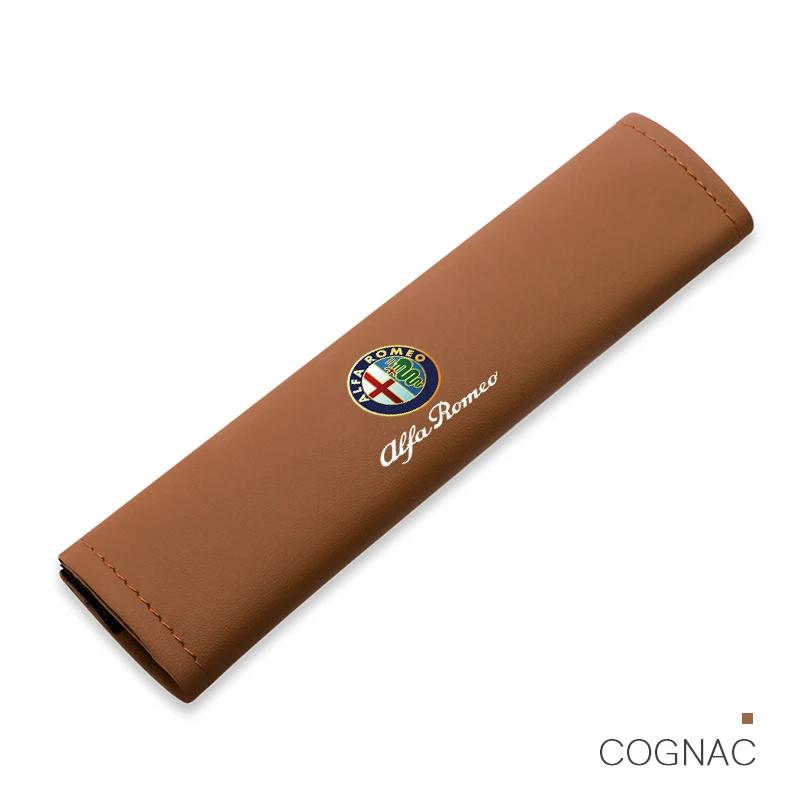 Car Stickers For Alfa Romeo Leather Car Seat Belt Cover Shoulder Protective Accessories For Alfa Romeo 156 159 147 4C 8C 166 Giu