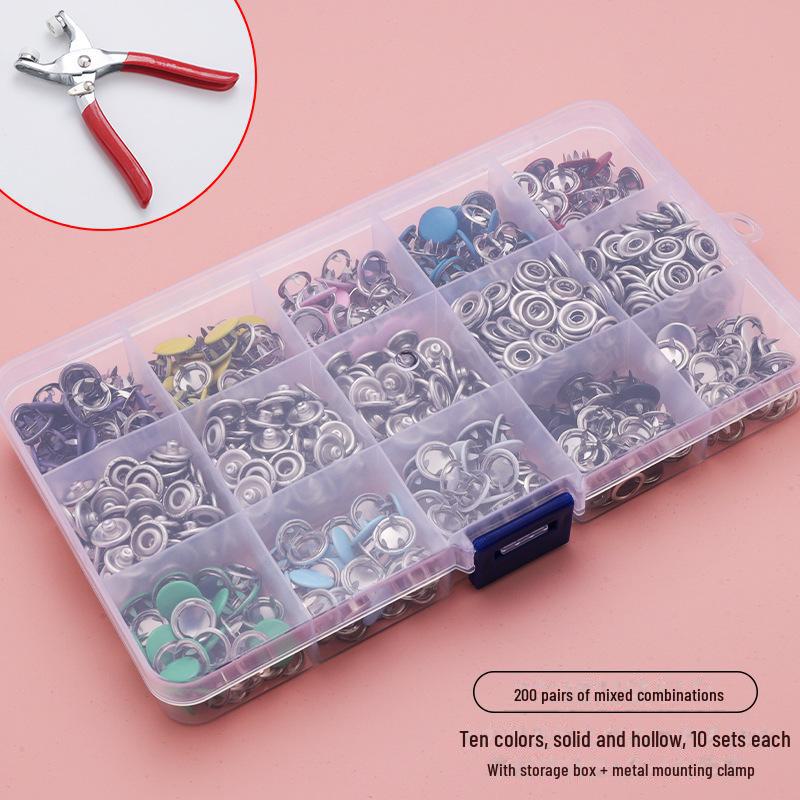 Silver Five-Claw and Concealed Buckle Set for Baby Clothes