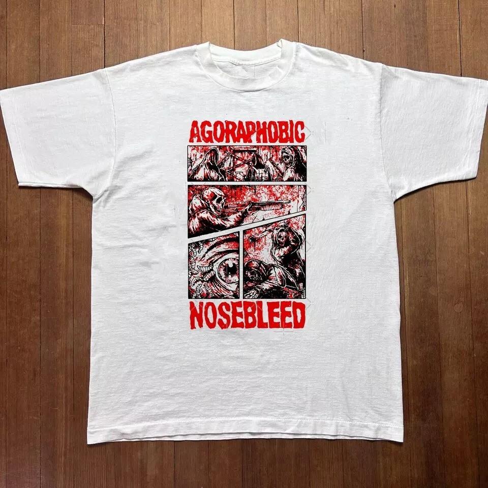 trend Agoraphobic Nosebleed White T-Shirt Cotton Full Size Unisex Unisex T-Shirt XXXL