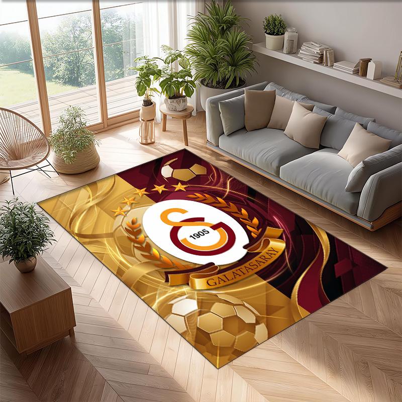 Galatasaray FC Fußballmuster Weicher Teppich rutschfest für Innenbereiche Sport Dekor Matte für Schlafzimmer