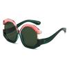 Fashionable Hip Hop Sunglasses for Women Men Stylish One-Piece Metal Shades Outdoor Sun Protection High-End Look
