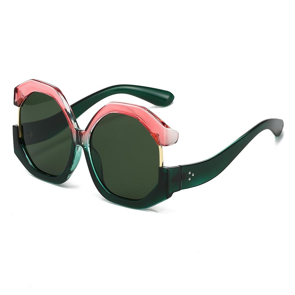 Fashionable Hip Hop Sunglasses for Women Men Stylish One-Piece Metal Shades Outdoor Sun Protection High-End Look