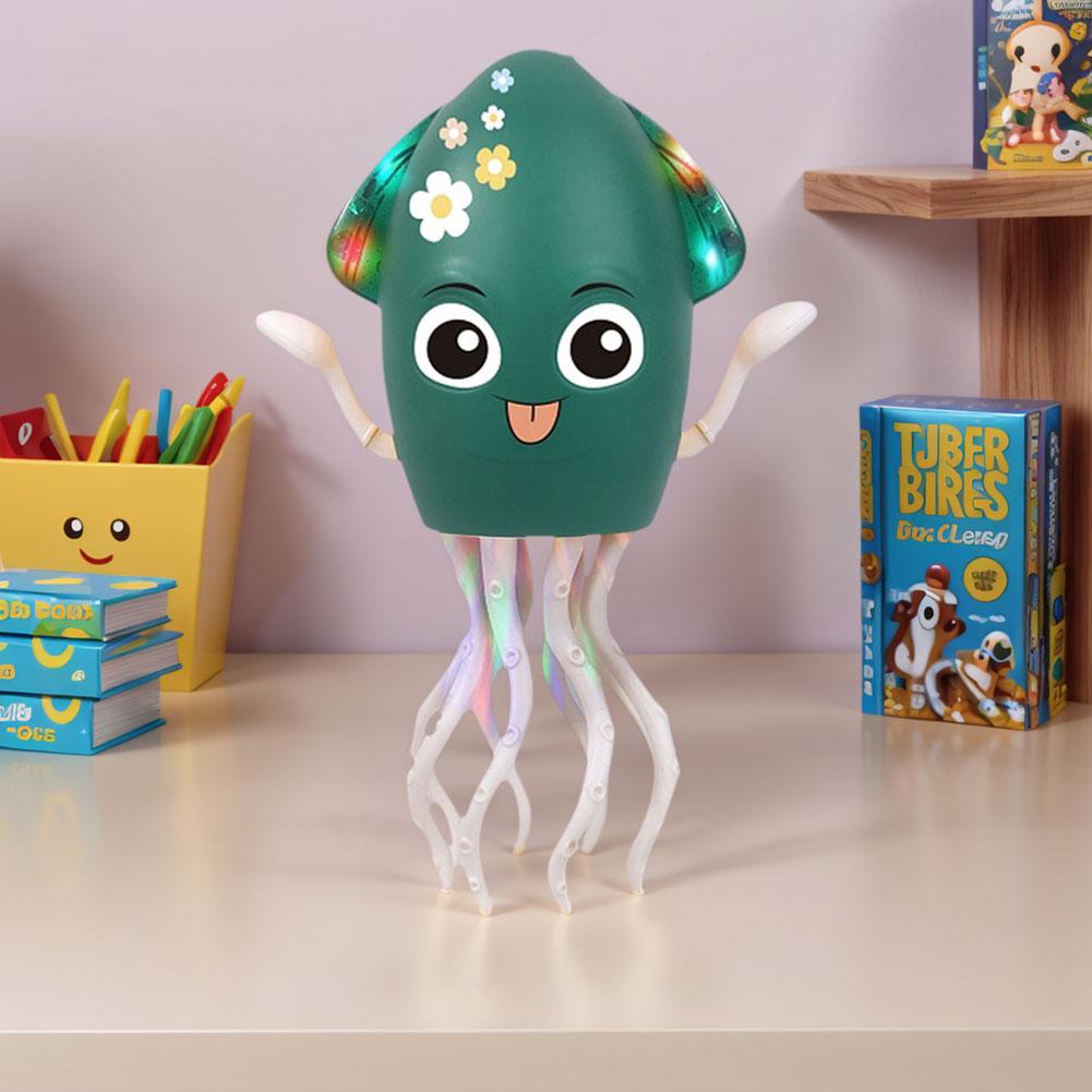 Cartoon Electronic Octopus Toy Smart Obstacle Avoidance Electronic Light Up Music Toys USB Rechargeable Children Development Toy