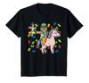 Kids Autism Awareness Animal Girl Puzzle Cat Riding Unicorn T-Shirt