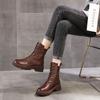 Casual leather women's boots thick-soled Martin boots women's 2025 autumn and winter women's shoes versatile British style short boots