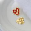 Women’S Earrings Modern Enamel Heart Earrings 18k Gold Plated Earrings Comfortable For Casual Occasions Dressy Occasions