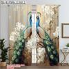 2pcs, Minimalist Curtains 2D Plane Printing Peacock and Flowers Polyester (without Rod) Room Decor Ldeal for Kitchen Living Room