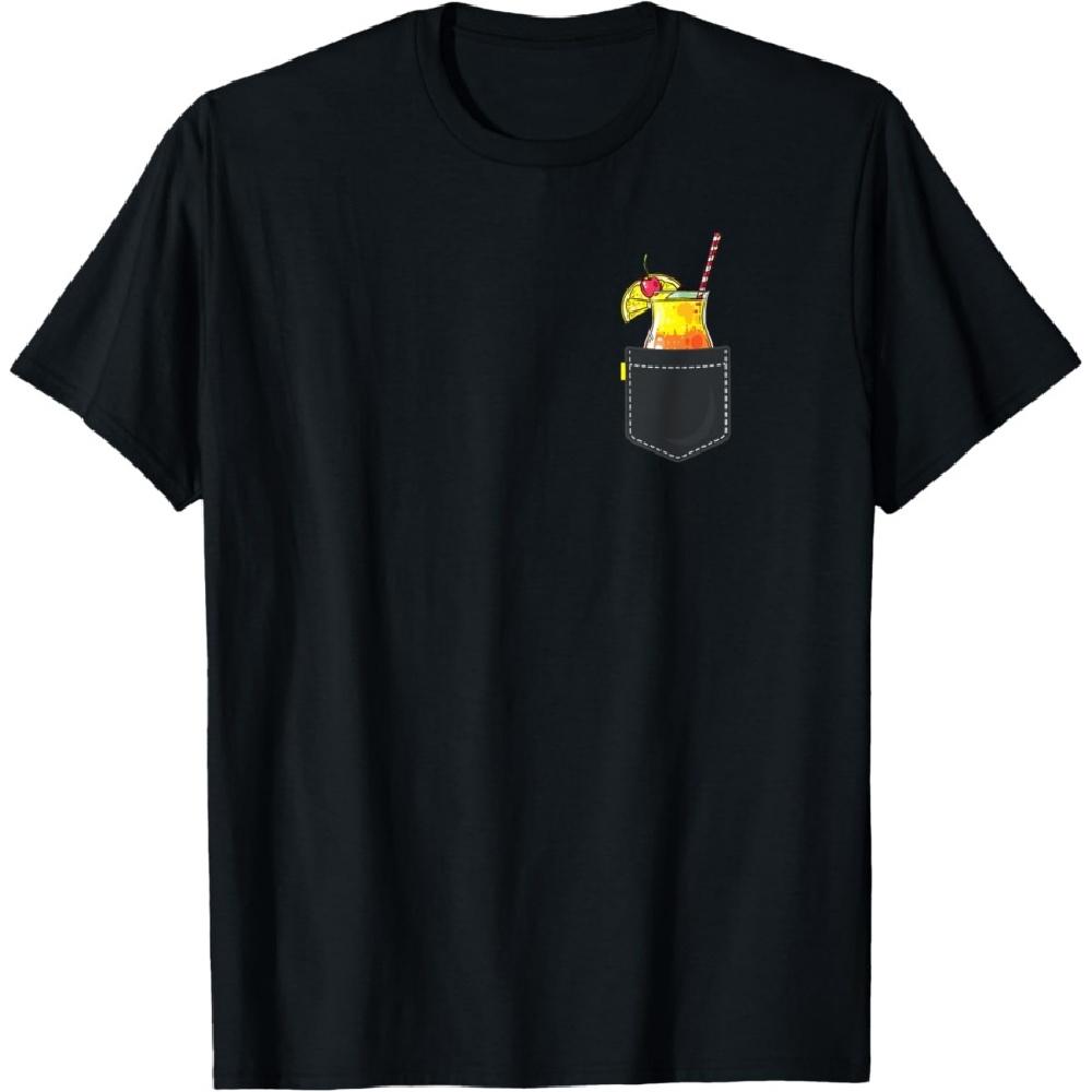 Cocktail to go in chest pocket Tequila Sunrise T-Shirt S