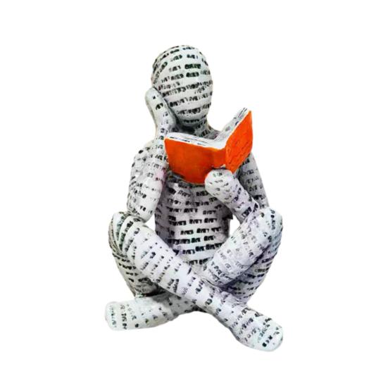 Abstract Reading Men Figurine Modern Sitting Lying Letter Man Statue Home Office Study Room Artistic Decoration Ornament