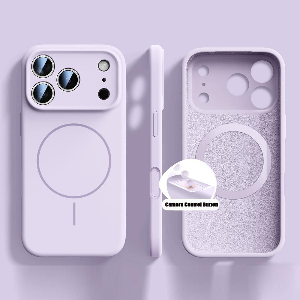 Solid Color Liquid Silicone Magsafe Case for iPhone17 Air 16 15 14 13 12 Pro Max Wireless Charging Camera Lens Protection Cover