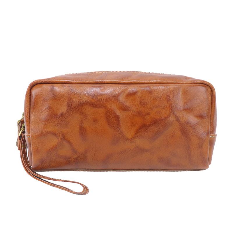Multi-Purpose Genuine Leather Travel Organizer Pouch, Large Capacity Leather Pen Case, Cosmetics, Small Tools & Daily Essentials