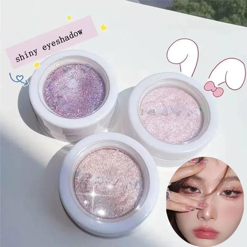 Diamond Monochrome Eyeshadow Potato Palette Texture Pearlescent Glitter Highlighter Brighten Shiny Eyes Korean Makeup Cosmetic