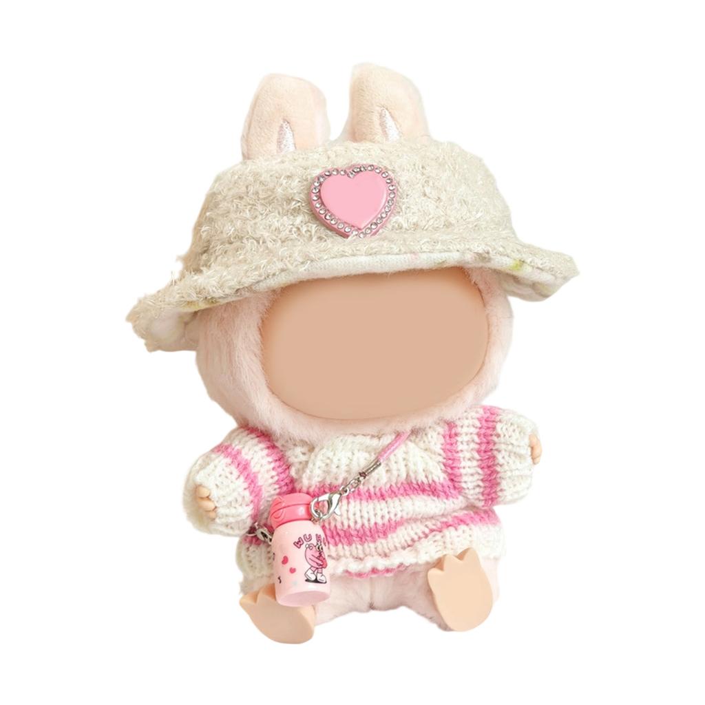 Knit Sweater And Plush Hat Doll Clothes Set For Figure Dolls With Decorative Accessory Fashion Doll Dressingup Outfit