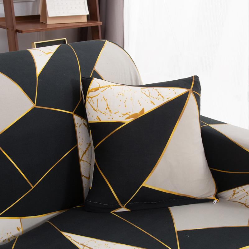 [Funda de Sofá Elástica] Primavera y Verano Tela de Seda de Leche Sofá en Forma de L, Sofá con Reposabrazos para Sala de Estar Se Puede Usar para 1/2/3/4 Plazas