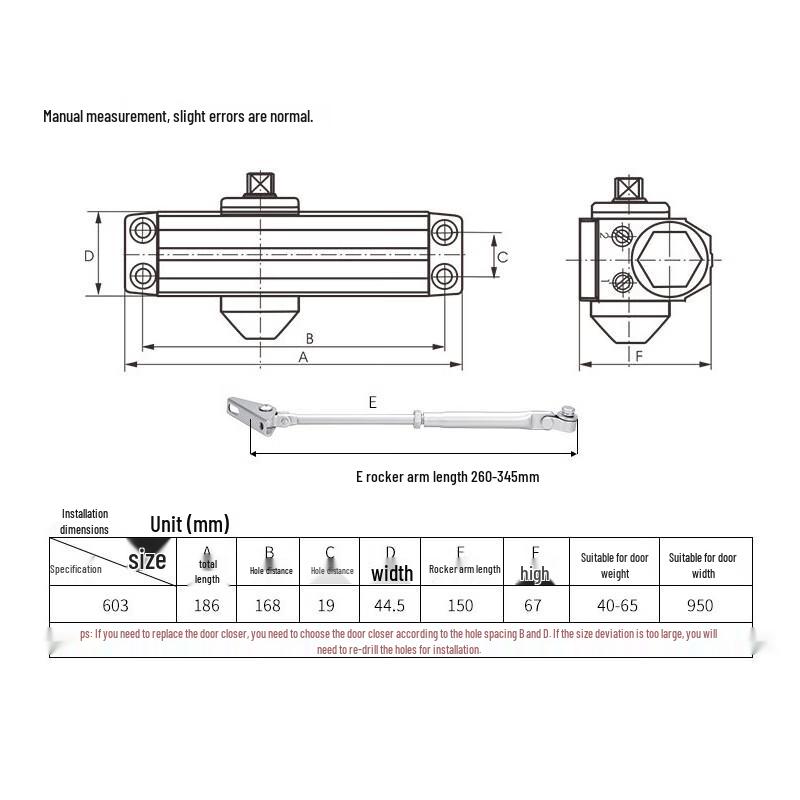 DeLi Hydraulic Fire-Rated Door Closer