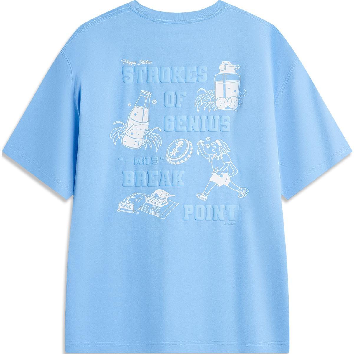 Li-Ning Cartoon Graphic T-shirt Light Blue Men s AHSU541-4 M