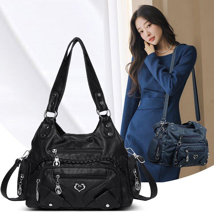 Multi-pocket Tote Bag Women's Large-capacity Shoulder Messenger Bag