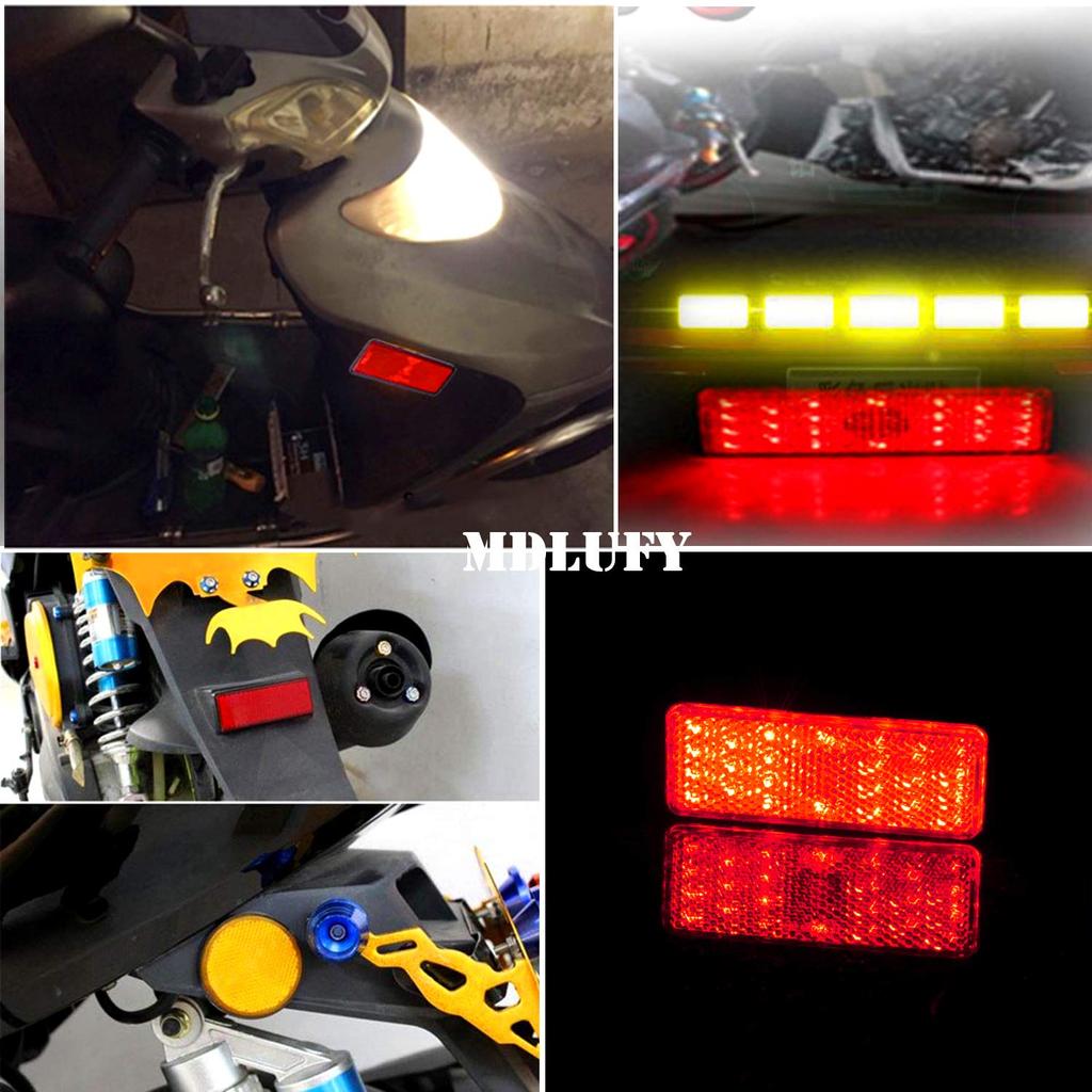 MDLUFY Reflector LED Reflector, 12 V, Small, Brake LED Turn Signal, Interlockable, Side Marker,