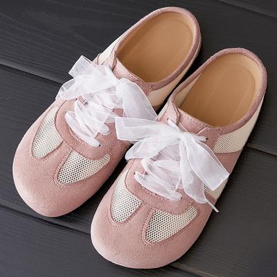 Baotou Halbschuhe für Damen im Sommer Mesh Atmungsaktiv Lässige Damenschuhe für Damen In De Trainingsschuhe zum Tragen an einem Fuß Modisch