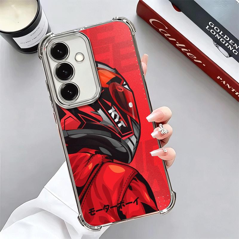 

Motorcycle Rider Helmet Soft Phone Case For Samsung A17 A27 A07 A37 A57 A16 A56 A15 A55 A14 A54 A13 A53 A26 A36 A25 A35 A24 A34 Samsung A25