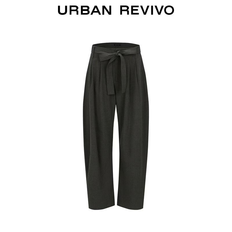UR2026 Women's Pleated Tied Curved-Leg Pants