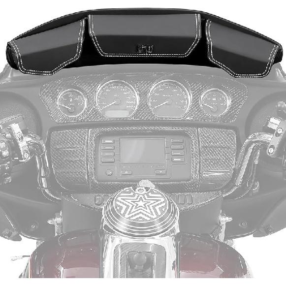 KEMIMOTO Windshield Bags Batwing Fairing 3 Pouches Pocket Compatible With 1996 1997 1998-2013 Touring Street Glide Road Glide FLHX FLH