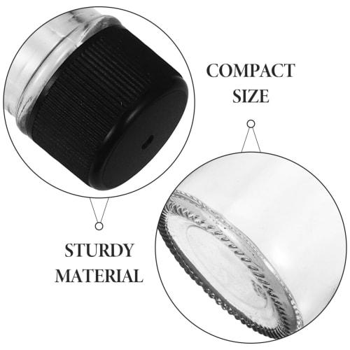 Luxshiny Clear Glass Quadra Bottles, 6-Piece Set, 150ml Thick-Walled, Empty Hot Sauce Bottles with Screw Caps, Honey, Salad Dressing Containers, Small