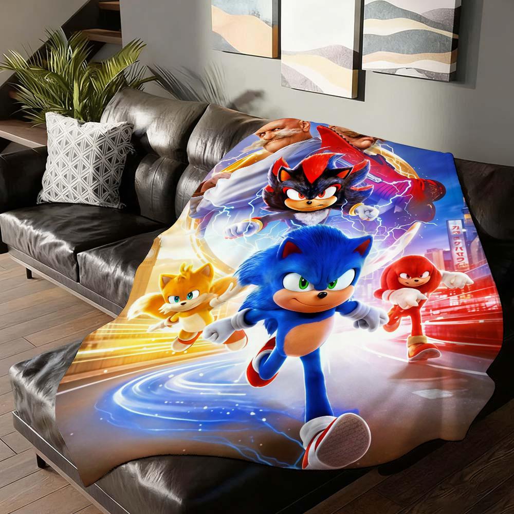 Movie S-Sonices T-The H-Hedgehog 3 Blanket For Sofa Office Bed Plane Travel Sleep Read Relax Camping Soft And Warm