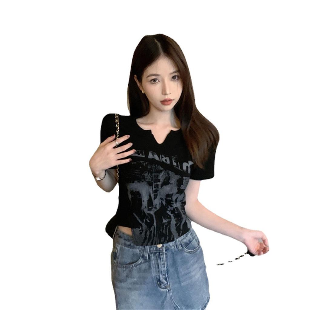 WTEMPO Y2k T-shirt Women Harajuku Korean Style Slim Sexy Tops Female Solid Color Tees Streetwear Spring T-shirts