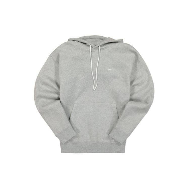 Men s Nike Small Logo Loose Long Sleeves Pullover Hooded Sports Gray CV0552-063 M