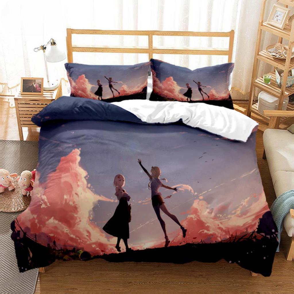 Anime Genshin Impact Animation Cartoon Soft And Comfortable Customizable Comforter Bedding Sets Bedding Set Luxury Quilt Cover