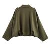 Women's Solid Color Fashionable Sleeve Long Sleeved Zipper Casual Top Jacket Jacket