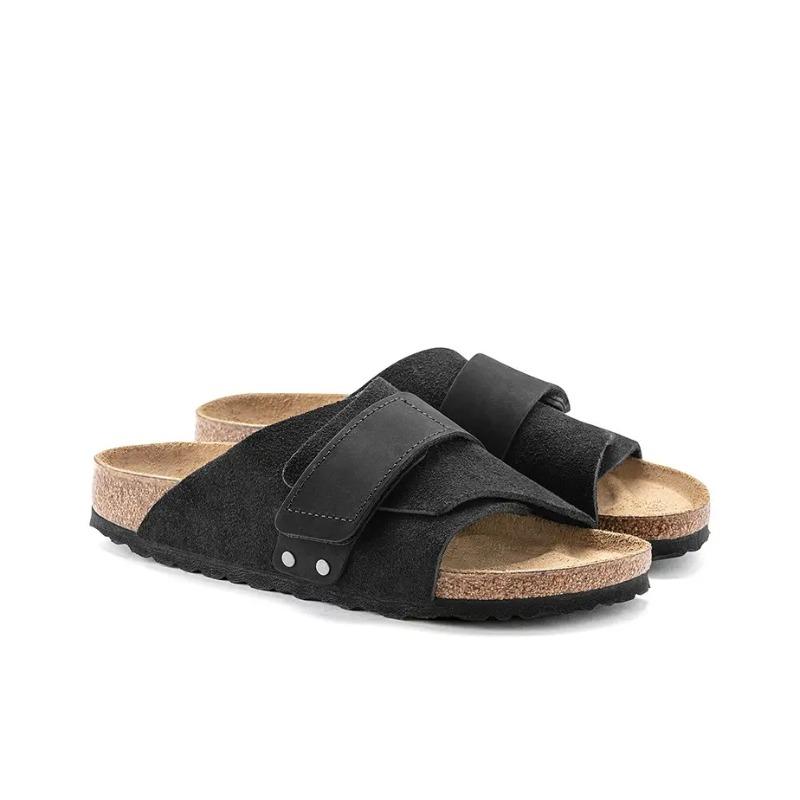 Birkenstock Kyoto Unisex Suede Versatile Comfort Stylish Slide Sandals Black Narrow Fit 1022566 38