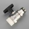 Double-Circuit PPR Ball Valve with Male/Female Threads, Double Union, Straight-Through, Buffer Tank, High Stem, Large Bore, Brass Valve