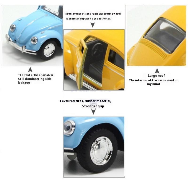 Klassisches Oldtimer-Legierungsmaterial Pull Back Door Auto Kinderspielzeug