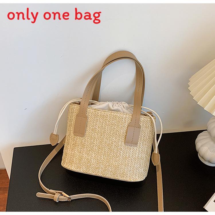 Summer Korean Woven Handbag With Pu Material For Casual Vacation Women