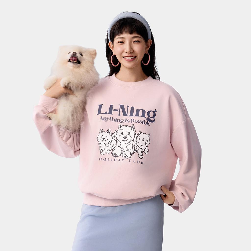 Li Ning Sports Life Collection Sweatshirt Women's Light Blush Pink AWDV360-4