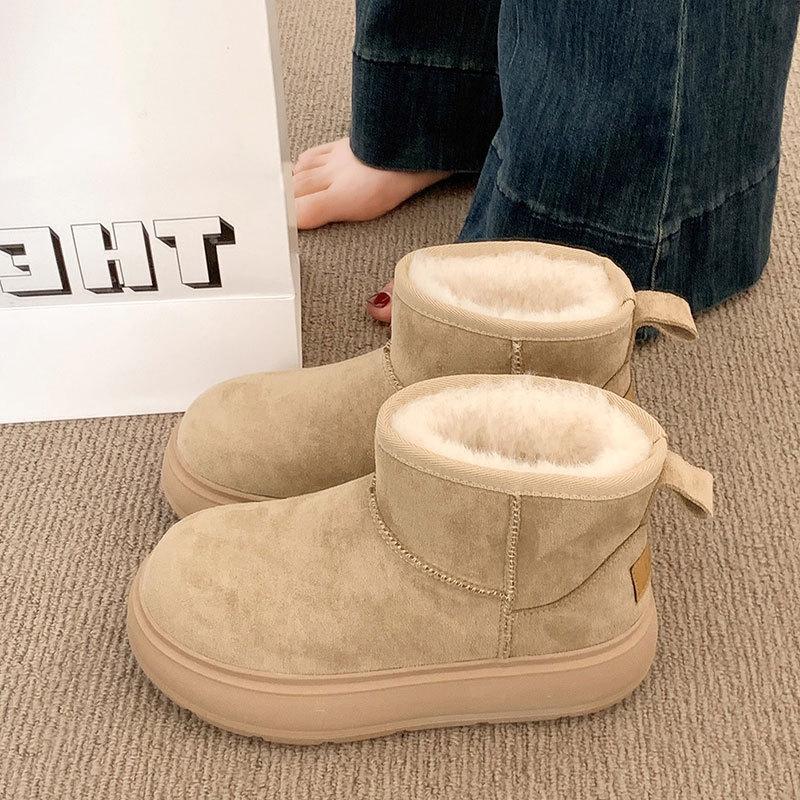 Thick-soled snow boots women's real fur integrated new winter women's shoes piled and thickened warm cotton shoes