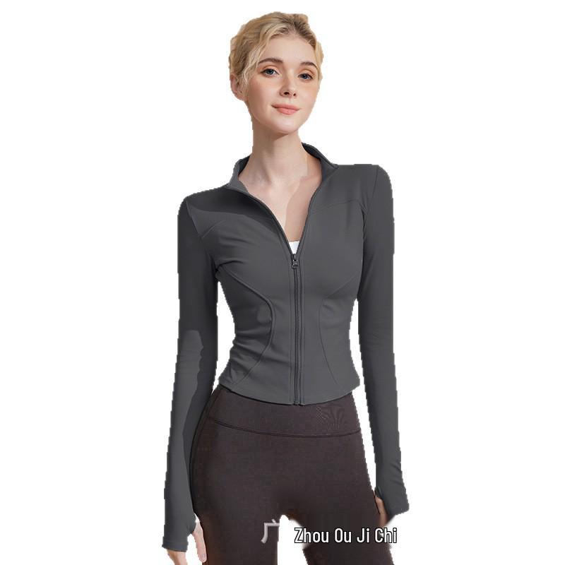 Women's Quick-Dry Sun Protection Stand Collar Yoga Jacket - Long Sleeve Fitness & Running Top