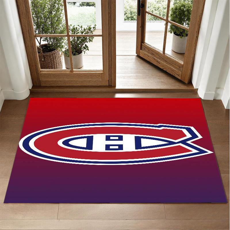 Montreal Canadiens Design Crystal Velvet Rug Soft Decorative Mat for Bedroom Entrance