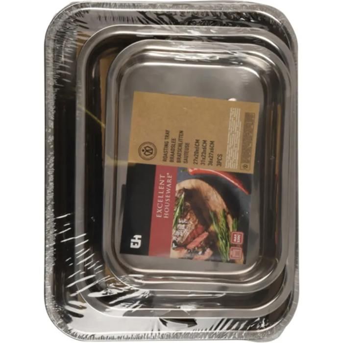 Ustensile De Cuisine - PROVENCE OUTILLAGE - Plats Rectangulaires Inox - 3 Pièces - 25x18 Cm À 35x26 Cm - Mixte
