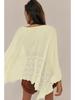 Women's Batwing Sleeve Mesh Cover-up: Spring/Summer Loose Beach Top with Lace Patchwork and Sun Protection.