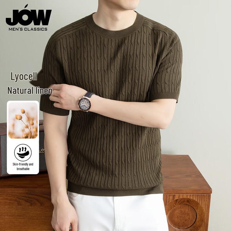 

Мужская роскошная футболка JOW с косами из смесовой льняной ткани 180/XL