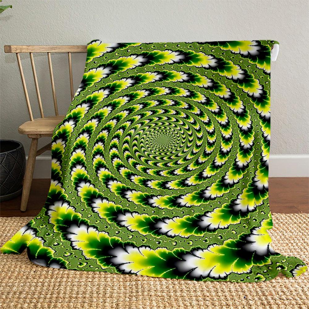1PC Vortex PatternOutdoor Flannel Blanket - Soft Plush Decor for Picnics, camping, Bedroom, Playroom, Office, or Lunch Break 1286A