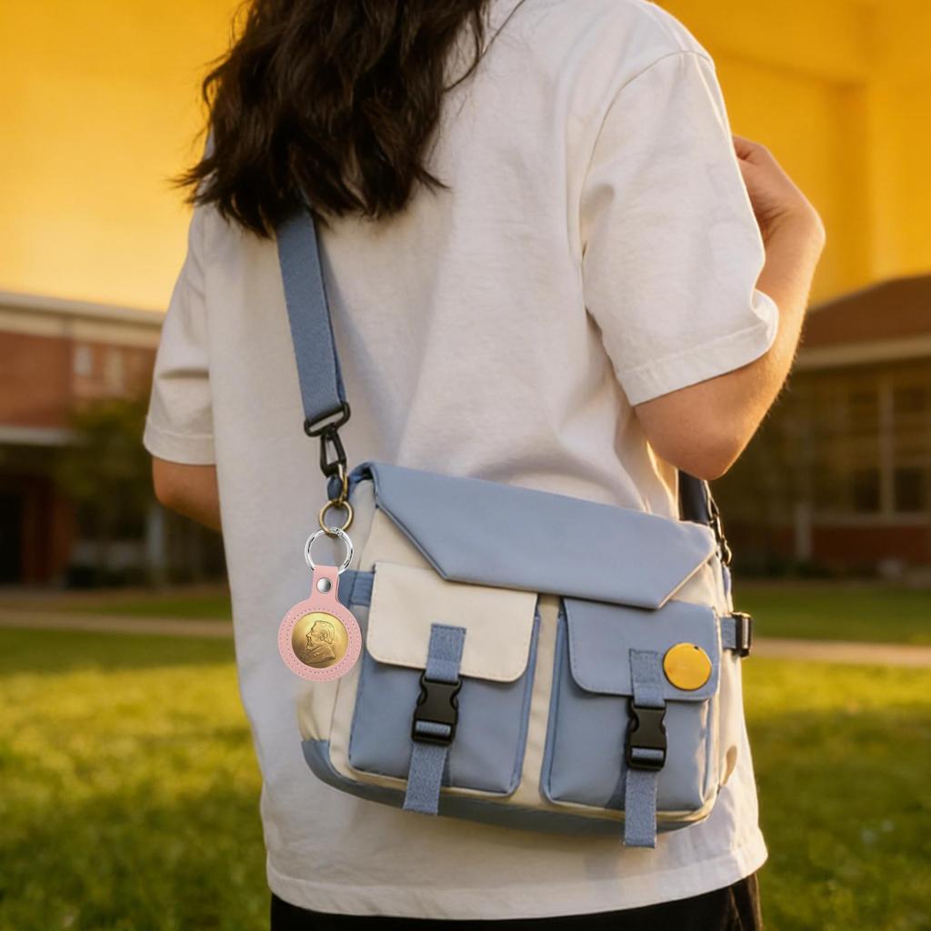 PU Leather Coin Holder Portable Keepsake PU Leather Coin Holder Keychain Ornament for Adults Women Men Collectors Students